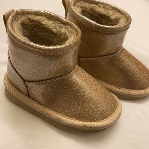 Gold Glitter Toddler Boots